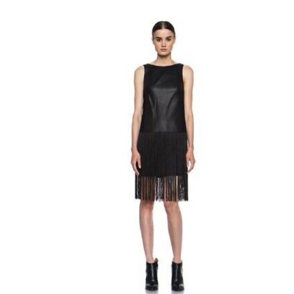 SOLD. Rag&Bone Corina Lambskin Fringe Minidress